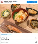 お雑煮や海老の塩焼きの正月料理　※「乃木坂46・秋元真夏」インスタグラム