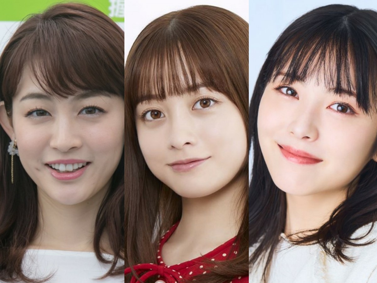 （左から）新井恵理那、橋本環奈、浜辺美波