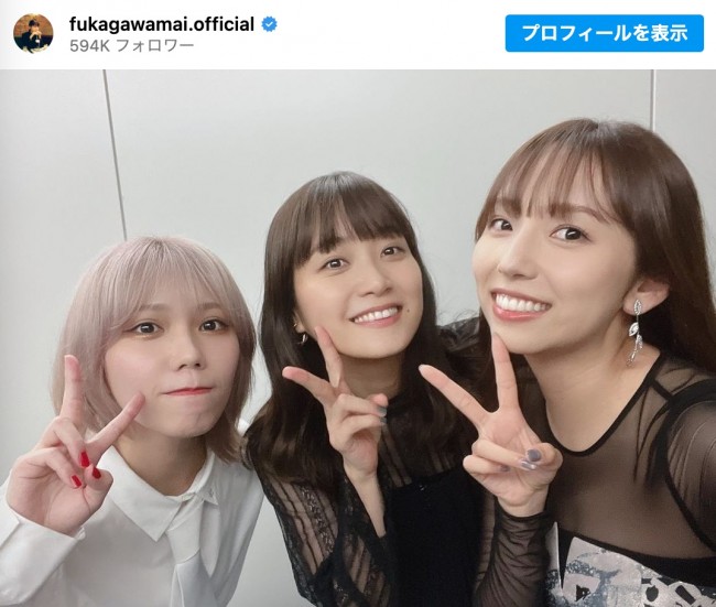 （左から）川後陽菜、深川麻衣、新内眞衣　※「深川麻衣」インスタグラム