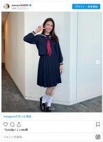 橋本マナミのセーラー服姿がかわいい　※「橋本マナミ」インスタグラム