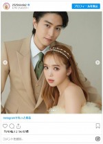 美男美女すぎる！　稲葉友&藤田ニコルのウエディングフォト　※「藤田ニコル」インスタグラム