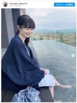 【写真】AKB48卒業の武藤十夢、足湯でリラックスする浴衣姿に「可愛い」の声