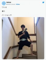 天野浩成、妻に続き仮面ライダーギャレンに変身！　※「天野浩成」ツイッター