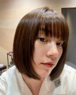 初めてブラウンヘアにしたのん　※「のん」ブログ