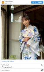 浴衣姿のオフショットを見せた乃木坂46・与田祐希　※ドラマ『量産型リコ -最後のプラモ女子の人生組み立て記-』公式インスタグラム