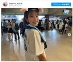 獣耳姿でエスコンを満喫する稲村亜美がかわいい　※「稲村亜美」インスタグラム