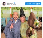 【写真】『光る君へ』クランクアップ時はスキンヘッドだった柄本佑　上地雄輔と“兄弟”ショット