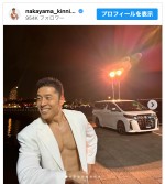 【写真】なかやまきんに君、白スーツ姿のCMオフショットが「カッコ良すぎる」と話題に