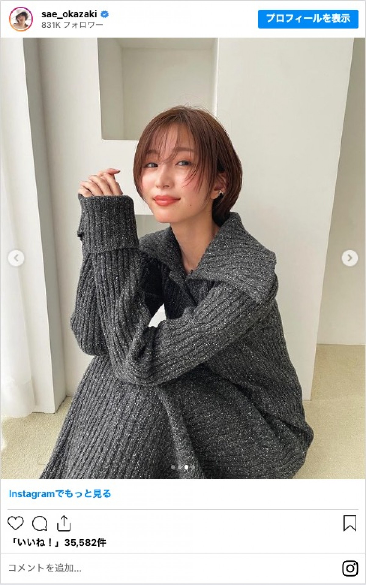 岡崎紗絵、29歳誕生日に髪バッサリ！　ショートヘアにイメチェン「可愛すぎる」「似合ってる」