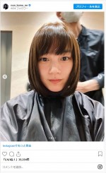 初のブラウンヘアに変身したのん ※「のん」インスタグラム