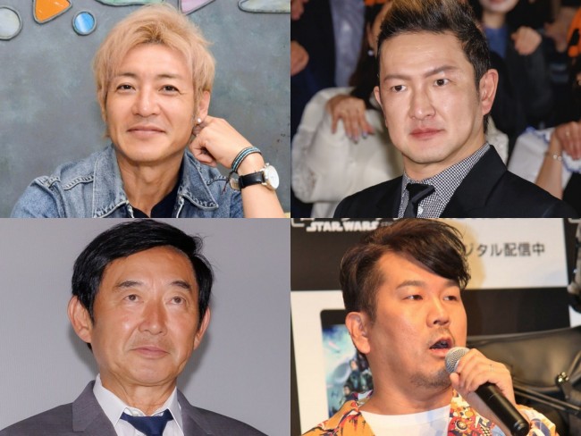 （左上から時計回りに）つるの剛士、中村獅童、藤本敏史、石田純一