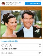 ピアース・ブロスナンが結婚23年！　妻が結婚式のラブラブショット公開※「Keely Shaye Brosnan」インスタグラム