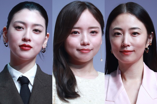 （左から）「TikTok TOHO Film Festival 2024」授賞式に登壇した三吉彩花、齊藤京子、MEGUMI