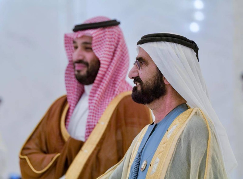 ولي العهد الأمير محمد بن سلمان ملتقيا الشيخ محمد بن راشد