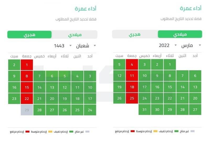 إتاحة حجز تصاريح العمرة في تطبيق اعتمرنا حتى نهاية شهر مارس الموافق 28 شعبان القادم