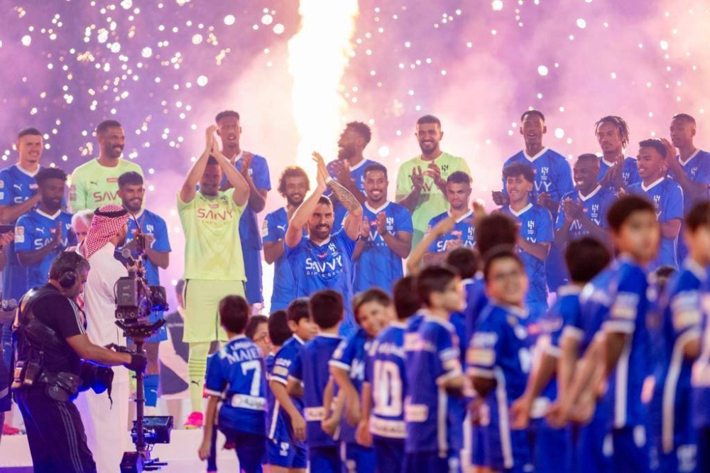 جانب من حفل تقديم نجوم الهلال الجدد والمدرب جورجي جيسوس. (تصوير: أحمد بن ناشي Ahmed_Bin_Nashi@) 