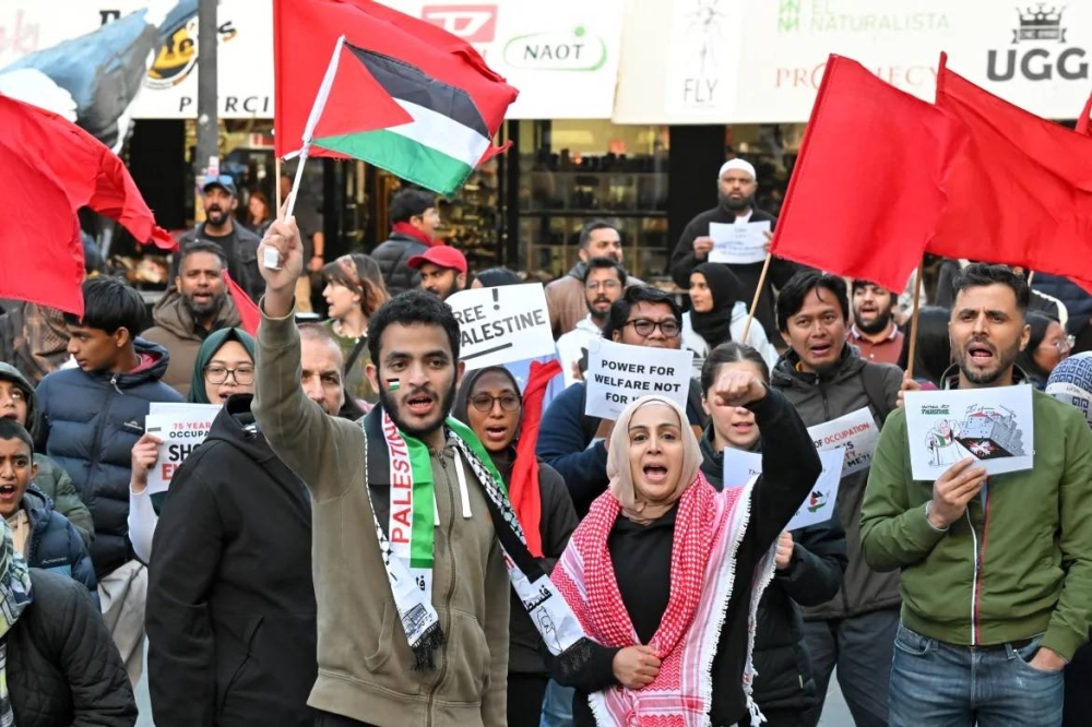 مسيرة في كانبيرا تنديداً بالعدوان الإسرائيلي على قطاع غزة.