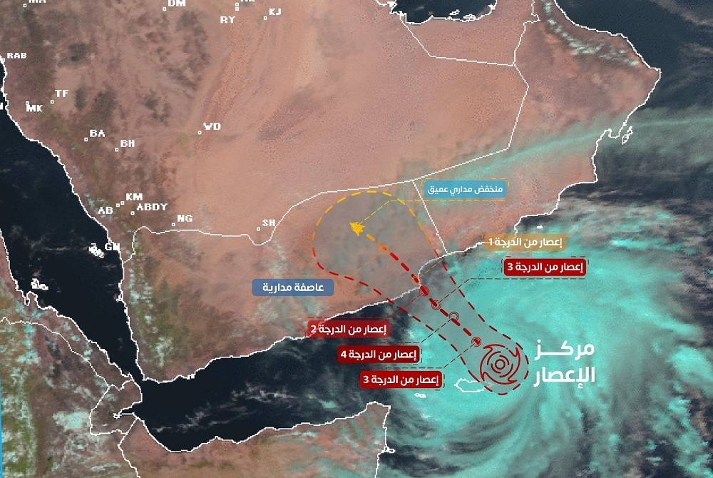 مراحل الحالة المدارية تيج في بحر العرب